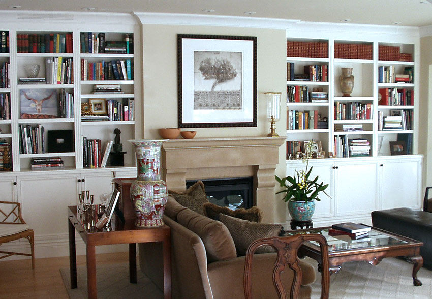 Mill Valley Architectural woodwork and bookshelves by Kleid Design Group