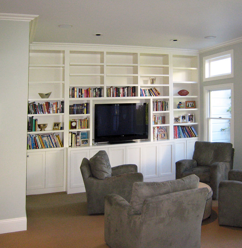 Mill Valley Architectural woodwork and bookshelves by Kleid Design Group